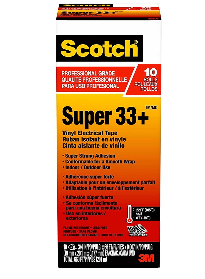 3M Scotch Super 33+ Vinyl Electrical Tape 10 6132 BA 10 10 - Image 1
