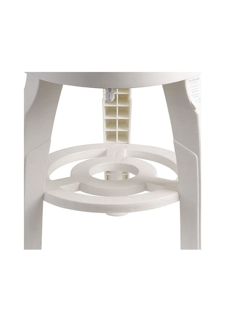 Arabest - Swivel Shower Stool Seat with Storage Shelf Rotating Shower Chair for Bathtub Tool-Free Assembly White - Image 1