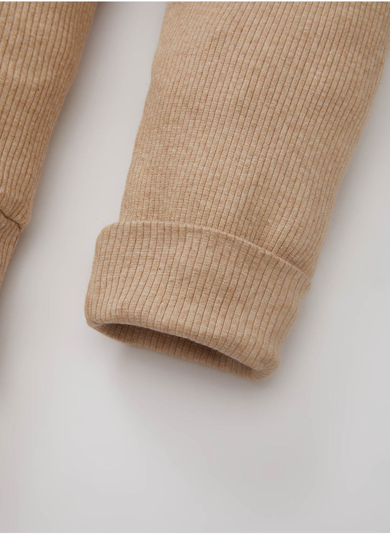 DeFacto - Short Sleeve Snap-Up Bodysuit With Ribbed Scarf 3-Piece Set - Image 1
