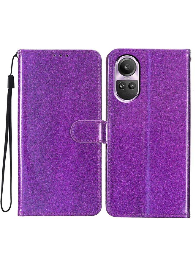 S-TOP Case For OPPO Reno10 / Reno10 Pro Global Glitter Powder Flip Leather Phone Case - Image 1