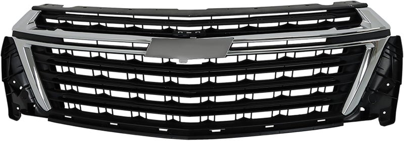 Silscvtt Front Bumper Hood Grille Upper Black with Chrome Trim for 2022-2023 Traverse - Image 1