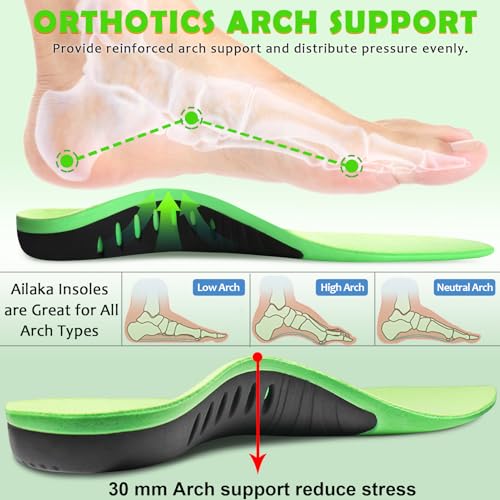 Ailaka Kids Orthotic Arch Support Shoe Insoles Plantar Fasciitis Cushioning Athletic Inserts for Flatfoot Pain Relief Running Walking - Image 5