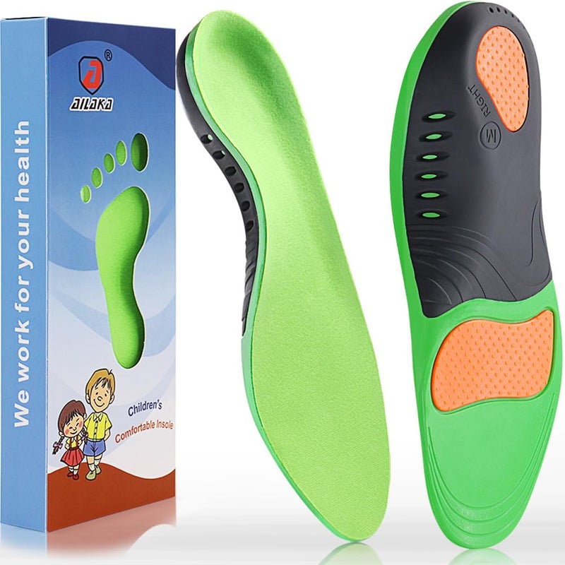 Ailaka Kids Orthotic Arch Support Shoe Insoles Plantar Fasciitis Cushioning Athletic Inserts for Flatfoot Pain Relief Running Walking - Image 3