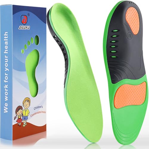 Ailaka Kids Orthotic Arch Support Shoe Insoles Plantar Fasciitis Cushioning Athletic Inserts for Flatfoot Pain Relief Running Walking - Image 2