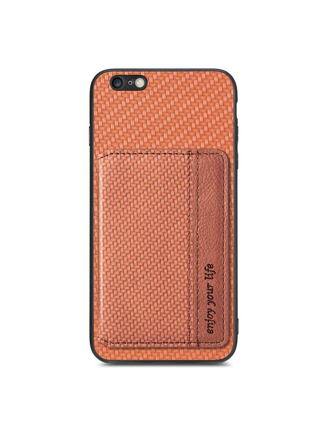 اس-توب جراب هاتف iPhone 6 / 6s مصنوع من ألياف الكربون وحقيبة بطاقات مغناطيسية - Image 2