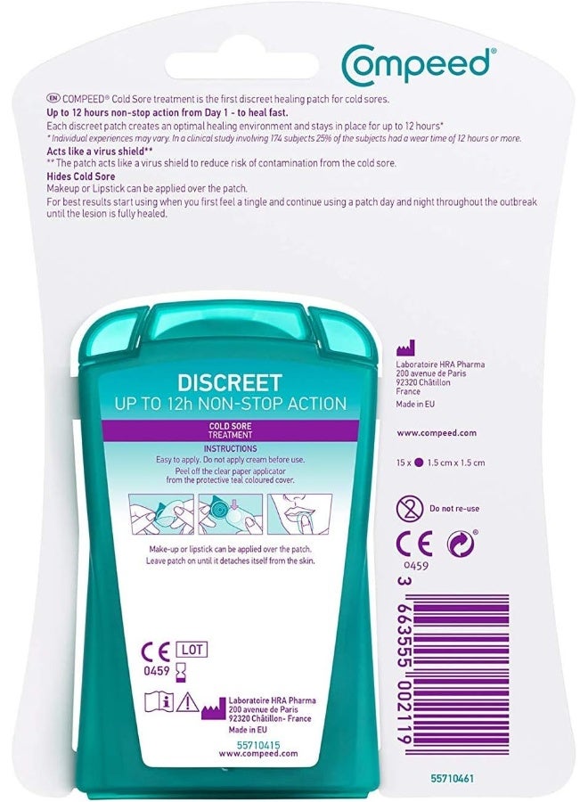 Compeed Cold Sore Discreet Healing Patch, 15 Count (Pack of 1) - Image 2