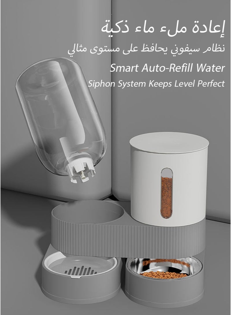 طاعم قطط أوتوماتيكي مع وعاء دوار 360° سعة 2.6 لتر - خزان مياه 2.6 لتر وطعام 2.4 لتر | وعاء من الفولاذ المقاوم للصدأ قابل للفصل | نظام تعبئة تلقائي | مخرج عريض 8 سم للمنازل السعودية متعددة القطط - Image 5