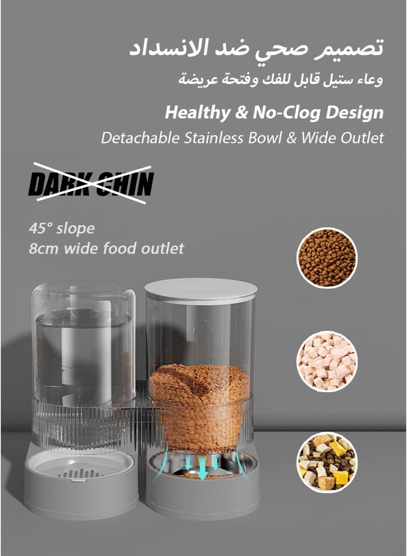 طاعم قطط أوتوماتيكي مع وعاء دوار 360° سعة 2.6 لتر - خزان مياه 2.6 لتر وطعام 2.4 لتر | وعاء من الفولاذ المقاوم للصدأ قابل للفصل | نظام تعبئة تلقائي | مخرج عريض 8 سم للمنازل السعودية متعددة القطط - Image 4