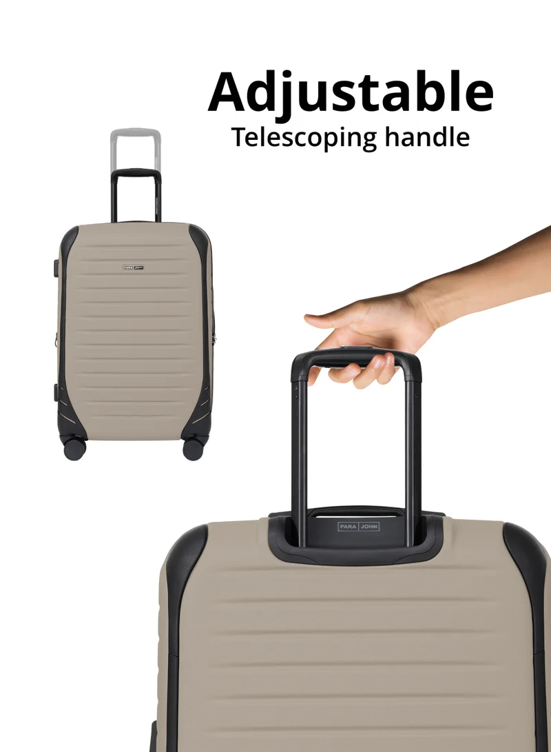 PARAJOHN Parajohn Altiv Series 3 Piece Lightweight Luggage Set | Small 10KG, Medium 20KG & Large 30KG ABS 8 Wheels Luggage - Beige