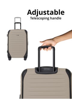 PARAJOHN PARA JOHN ALTIV 3 Pieces ABS Luggage Trolley Set - Beige  - Image 2