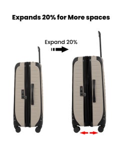 PARAJOHN PARA JOHN ALTIV 3 Pieces ABS Luggage Trolley Set - Beige  - Image 3