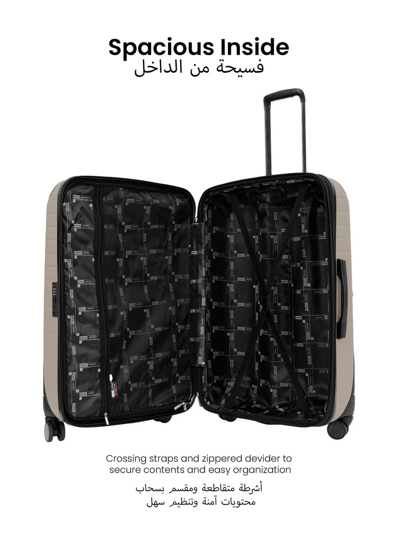 PARAJOHN PARA JOHN ALTIV 3 Pieces ABS Luggage Trolley Set - Beige  - Image 5