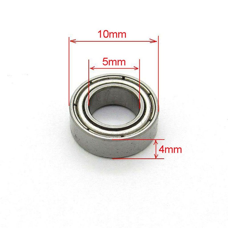 NewZoll 5x10x4 mm Miniature Deep Groove Ball Bearing Skateboard Bearings MR105ZZ L1050ZZ 10 PCS Skateboard Bearings - Image 3