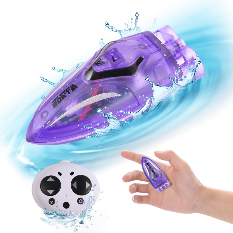 PowerTRC Mini Remote Control Boat RC Boat 360 Rotating 24 G Build in Rechargeable Battery Lake Swimming Pools Bathtubs Stunt Remote Control Boats - Image 3