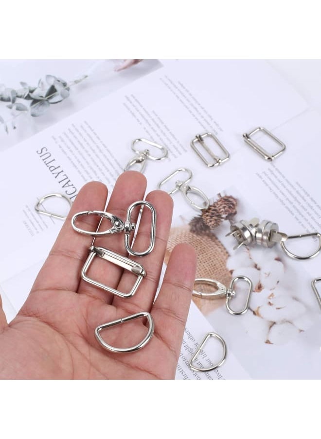 Generic - 46Pcs Metal Keychain Bulk with Swivel Snap Hooks Tri-Glide Buckles D-Rings Magnetic Buttons and Wristlet Hardware for Handbag Purse Hardware Craft Bag Making Supplies and Sewing Projects - Image 1