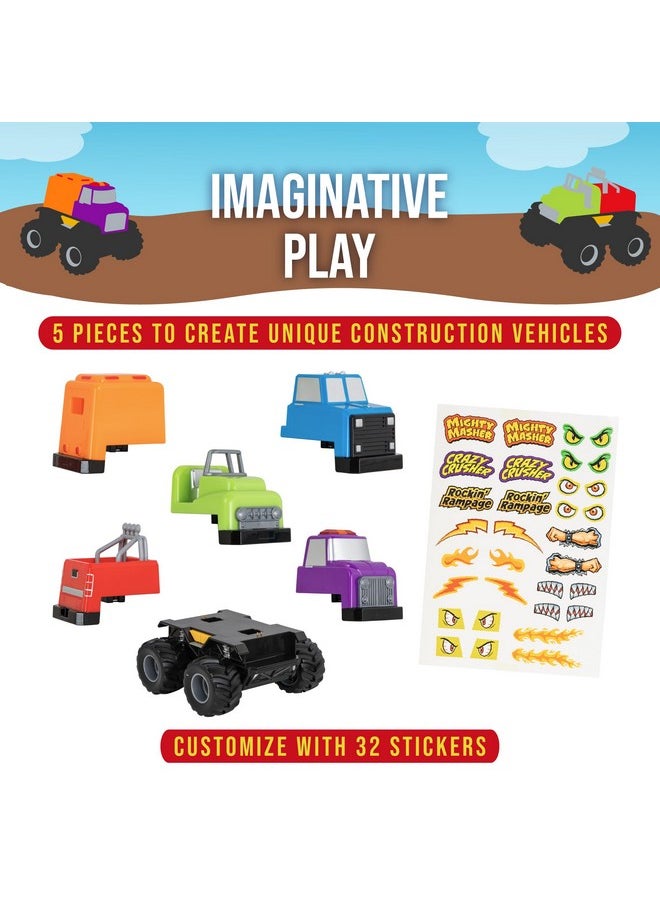 Popular Playthings POPULAR PLAYTHINGS Magnetic Monster Build-A-Truck, Take Apart Toy Car Set, 6 Pieces  - Image 5