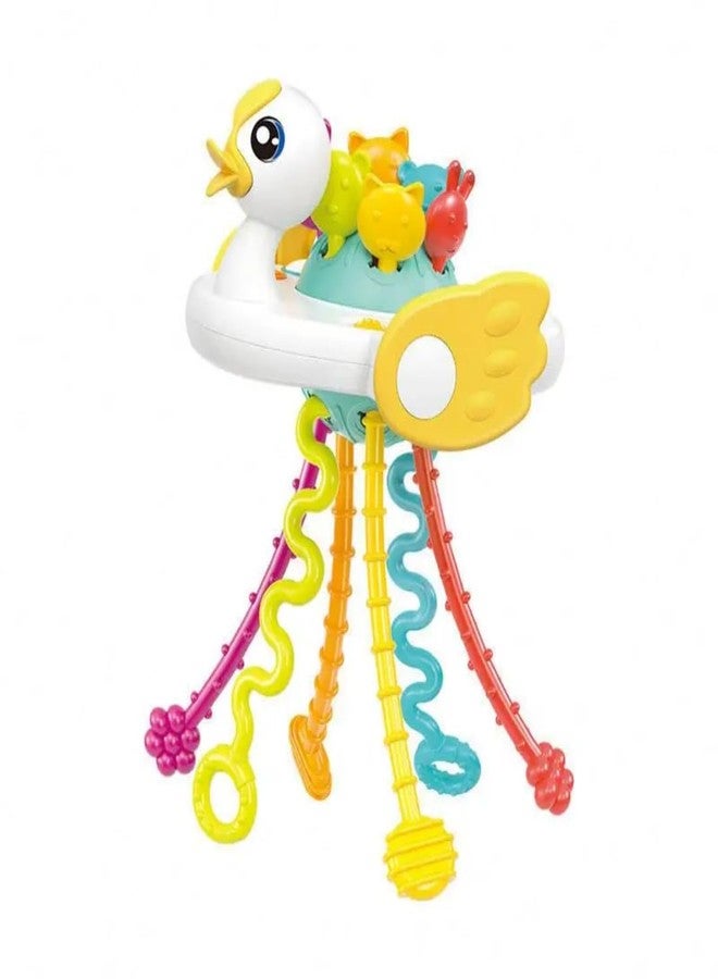 Sawkirp Darshraj Duck Baby Rattle Teether Toy, Colourful Textured Danglers, Multi-Activity Infant Sensory Toy 1 Piece - Image 1