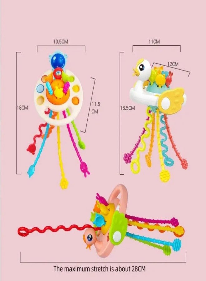 Sawkirp Darshraj Duck Baby Rattle Teether Toy, Colourful Textured Danglers, Multi-Activity Infant Sensory Toy 1 Piece - Image 4