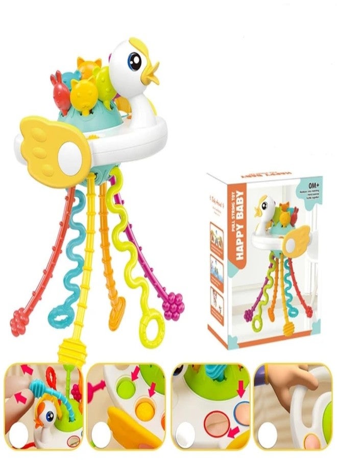 Sawkirp Darshraj Duck Baby Rattle Teether Toy, Colourful Textured Danglers, Multi-Activity Infant Sensory Toy 1 Piece - Image 2