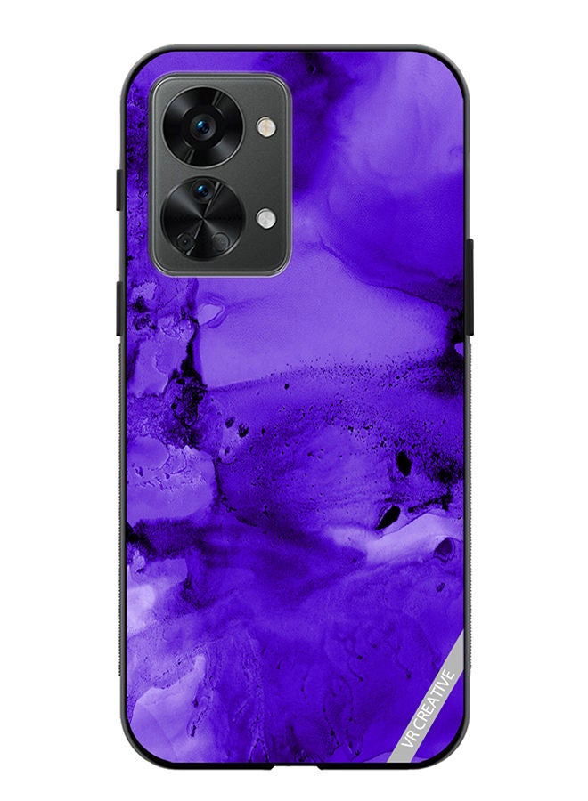VR CREATIVE Protective Case Cover For OnePlus Nord 2T Violet Alcohol Ink Wash Texture On White Paper Design Multicolour - Image 1