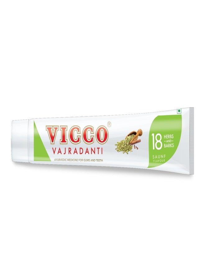 Vicco Vajradanti Paste in Saunf Flavour I With 18 Ayurvedic Herbs & Barks I Fennel Freshness I Healthy Gums & Long-Lasting Breath Protection | 160 gms - Image 1