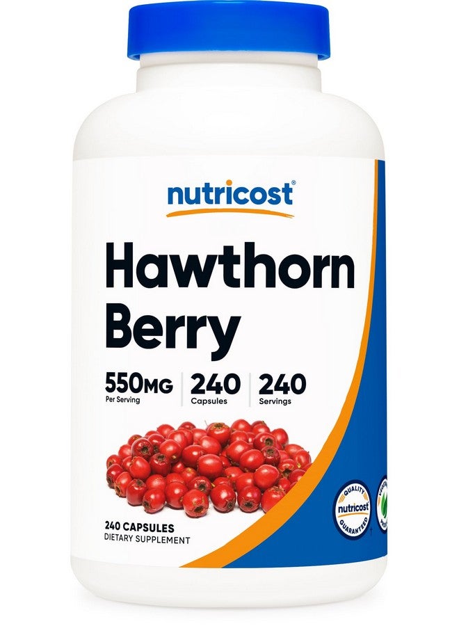 Nutricost Hawthorn Berry Capsules 550mg, 240 Capsules, Vegetarian Friendly, Non-GMO & Gluten Free - Image 1