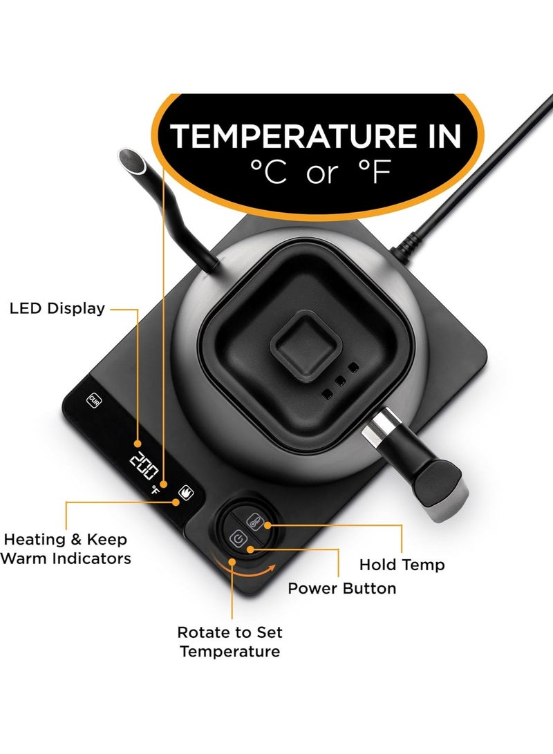 OMRAN CART Electric coffee kettle with temperature control 1 Liter V60 drip timer, 1200W, 1°C increment settings, Rapid Boiling 1000ml - Image 2