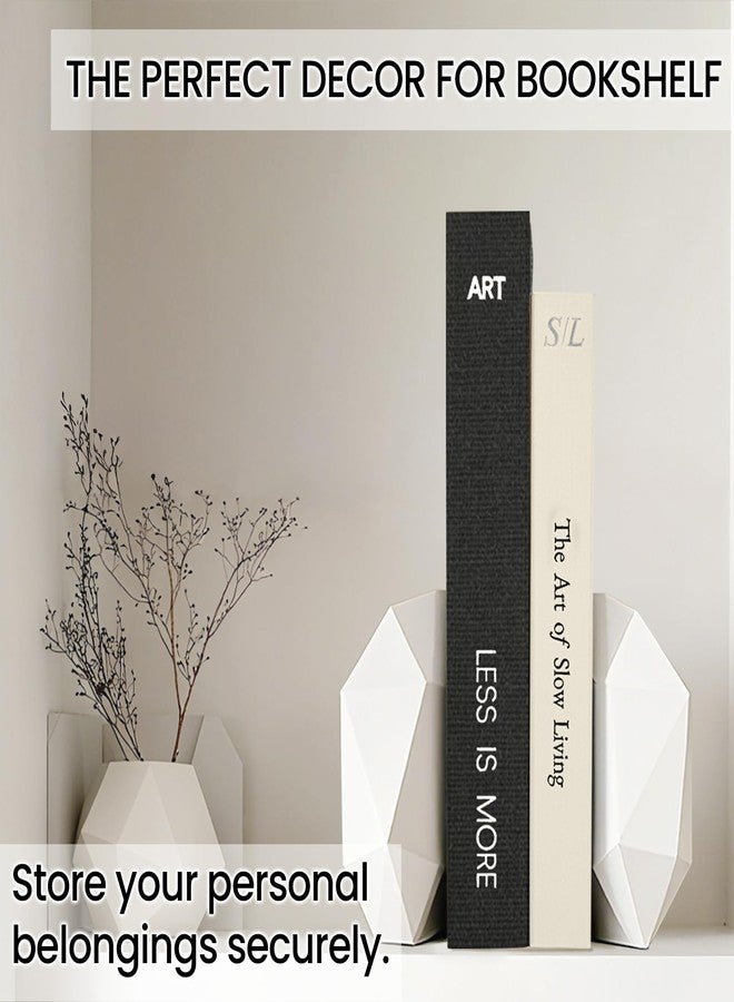 Braveriky Minimalist Decorative Books - Fake Books Storage Box for Decoration - Set of 2 Linen Coffee Table Decor - Photo Storage Keepsake Box for Room Bookshelf Decor, Black - Image 5