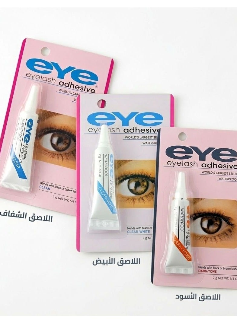 EYE Waterproof Long-Lasting Eyelash Adhesive - Available in 3 Colors (Clear, White, Black) - 7g
