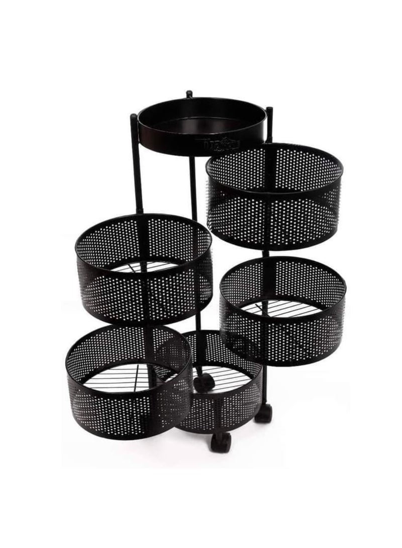 eBasket Turbo storage metal 360 degree rotation5 layers with wheels - Image 1
