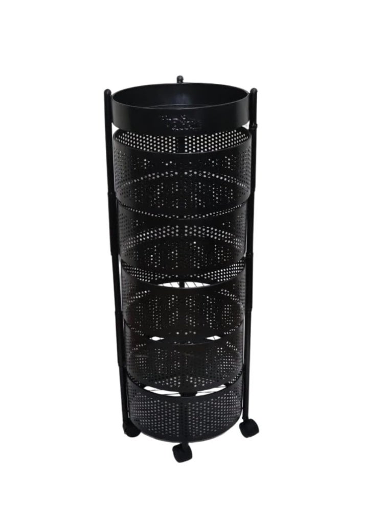 إيباسكت تربو تخزين معدن دوران 360 درجة 5 طبقات مع عجلات - Image 2