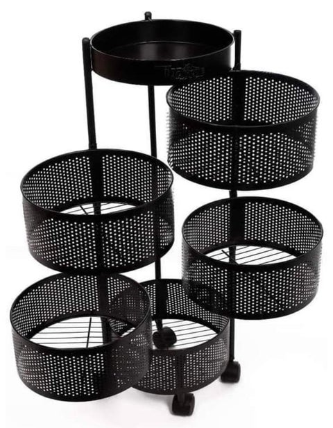 Turbo storage metal 360 degree rotation5 layers with wheels