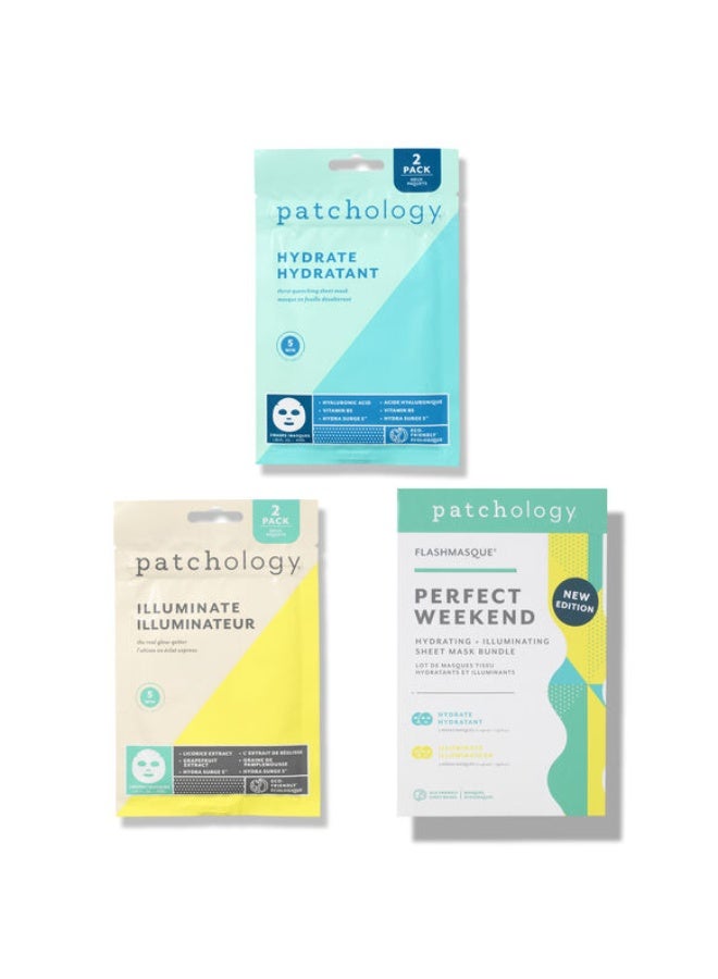 Patchology Perfect Weekend Hydrating + Illuminating Sheet Mask Bundle - Image 1