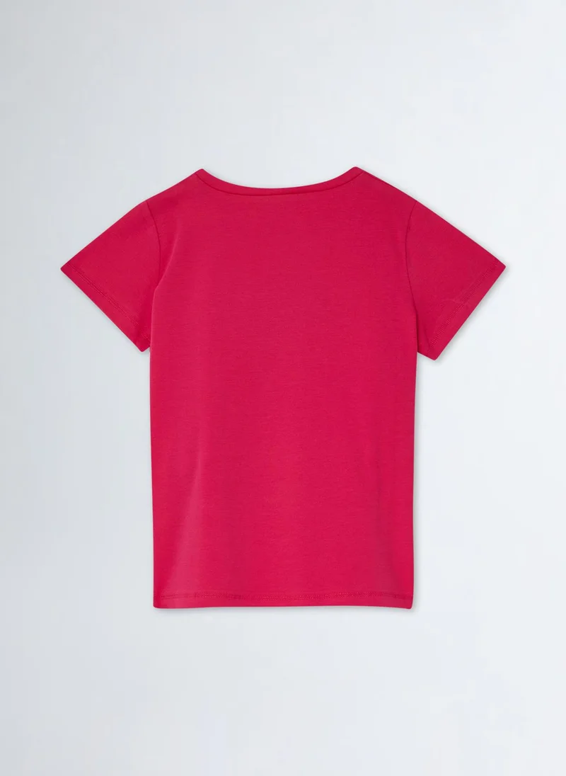Liu Jo T-Shirt with Logo and Gemstones