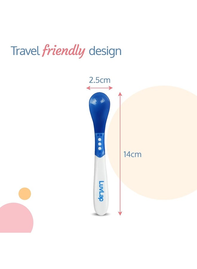 Luvlap Heat Sensitive Baby Feeding Spoon Set of 4, Bpa Free,Food Grade Heat Sensitive Silicone Spoons Self Feeding Utensil, Baby Weaning Spoon for Kids, 3 Months+ (Multicolor), 140 Millimeter - Image 5