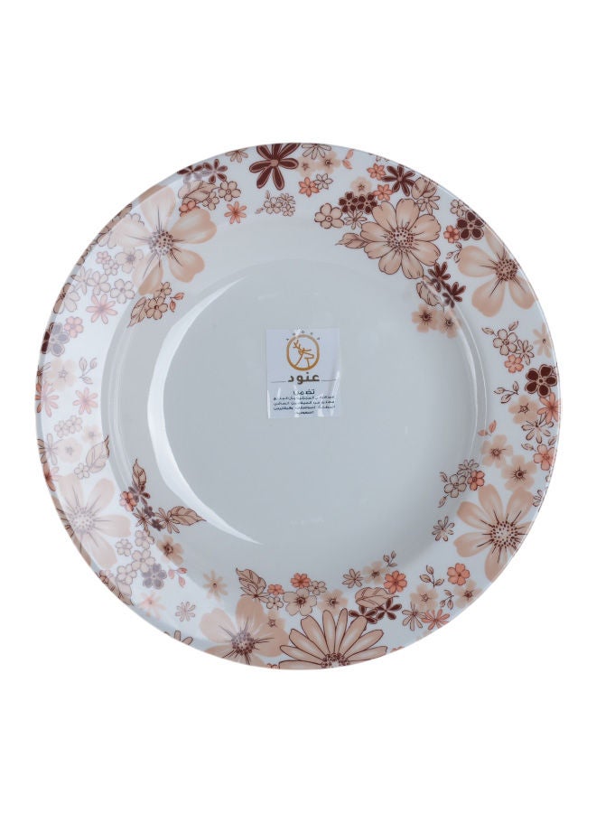Anood 12-Piece Melamine Deep Dinner Plate Set 10 inch White/Floral - Image 2