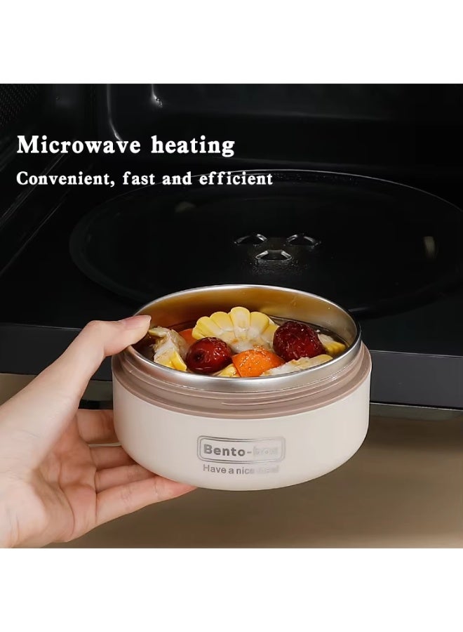 Stainless steel food container, 4-layer cylindrical lunch box, stackable food container designed for adults, with insulated bag, suitable for adults and teenagers (4 pieces) - Image 5