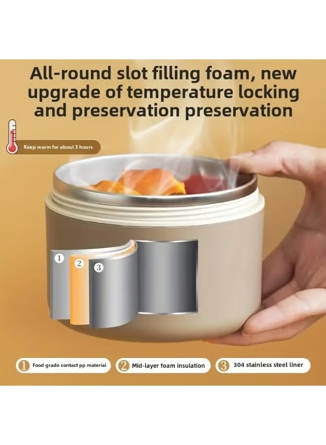 Stainless steel food container, 4-layer cylindrical lunch box, stackable food container designed for adults, with insulated bag, suitable for adults and teenagers (4 pieces) - Image 2