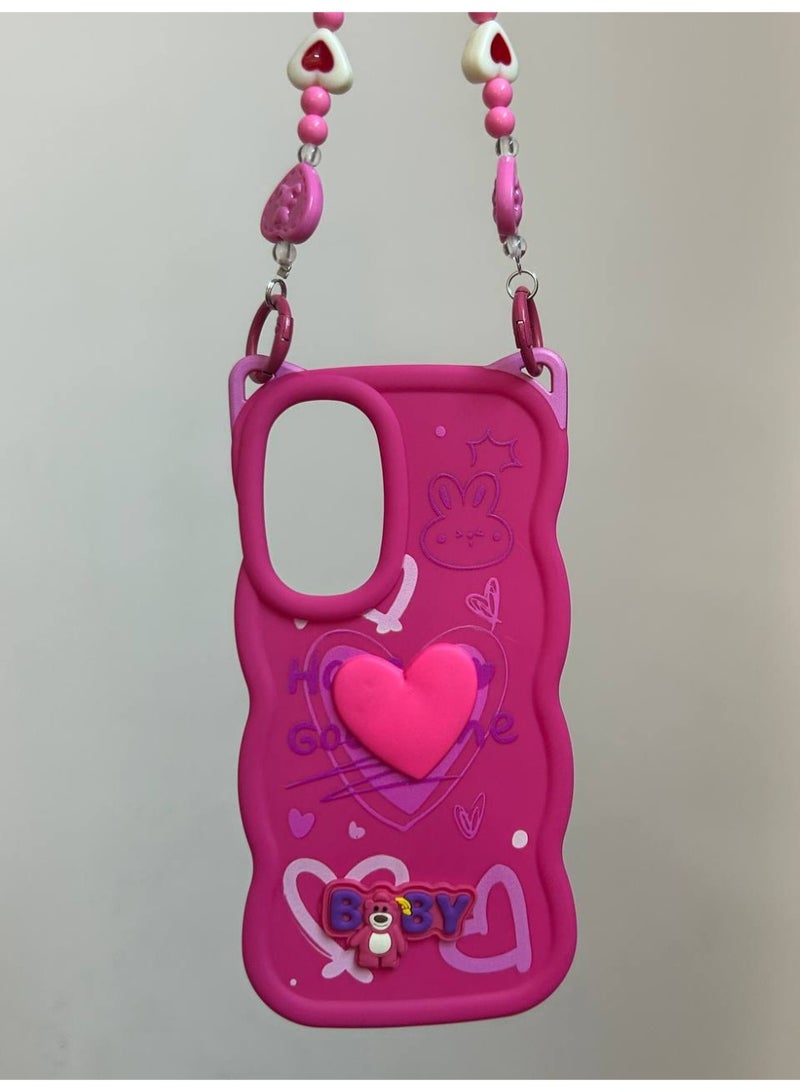 A new cartoon-designed back cover in the shape of a heart with the word "BABY" on it, compatible with the Samsung A56 phone. - Image 2