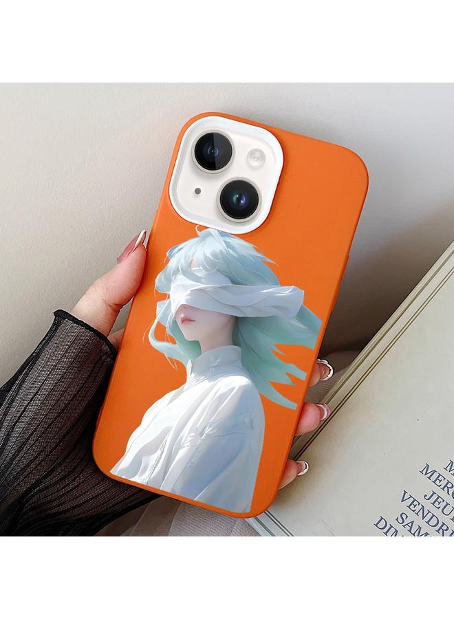زبون جراب لهاتف iPhone 13 Blindfold Girl PC هجين من مادة TPU - Image 1
