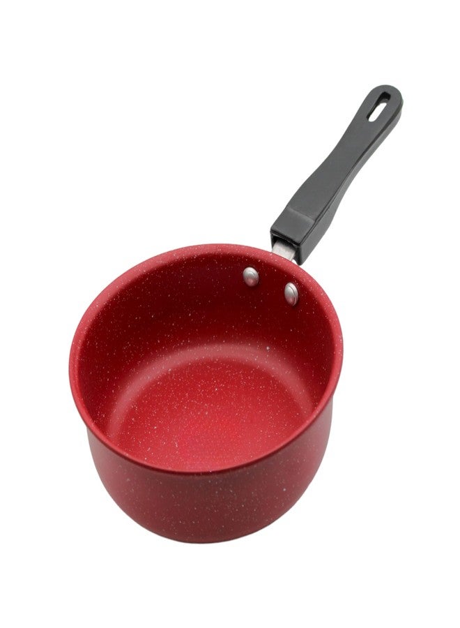 Nonstick Baby Sauce Pan/Frying Pan 17cm Dia & Tea Strainer, Maroon Base, Pack of 1, Durable & Easy-to-Clean - Image 3