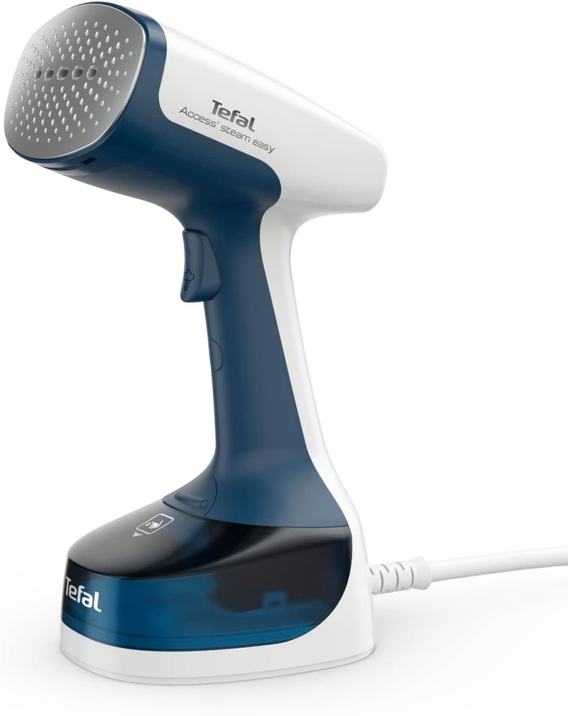 T-fal Tefal Access Steam Easy Handheld Clothes Steamer, 1400W, Steam Output Up to 25 g/min, Rapid 15-Second Heat-Up, Lightweight, Door Hook, DT7170G0,White & Blue - Image 1