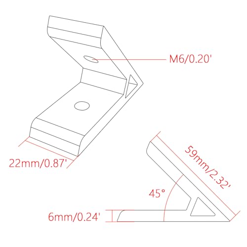 QIJINTRID 8Sets 1010 Aluminum Extrusion 45 Degree Bracket,8pcs 45 Degree Corner Brackets,with 8pcs Sliding T Nuts and Screws for 10 Series Extruded Aluminum Rail Accessories(Black) - Image 2