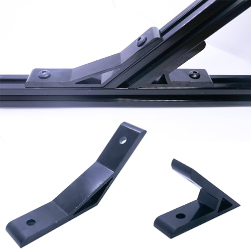 QIJINTRID 8Sets 1010 Aluminum Extrusion 45 Degree Bracket,8pcs 45 Degree Corner Brackets,with 8pcs Sliding T Nuts and Screws for 10 Series Extruded Aluminum Rail Accessories(Black) - Image 3