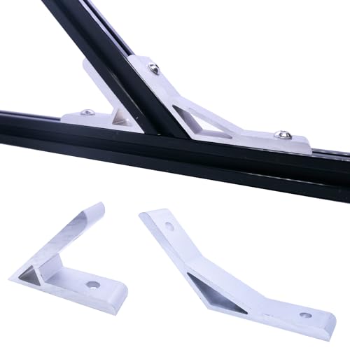 QIJINTRID 8Sets 1010 Aluminum Extrusion 45 Degree Bracket,8pcs 45 Degree Corner Brackets,with 8pcs Sliding T Nuts and Screws for 10 Series Extruded Aluminum Rail Accessories(Black) - Image 4