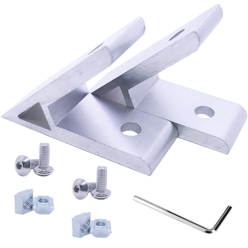 QIJINTRID 8Sets 1010 Aluminum Extrusion 45 Degree Bracket,8pcs 45 Degree Corner Brackets,with 8pcs Sliding T Nuts and Screws for 10 Series Extruded Aluminum Rail Accessories(Black) - Image 5