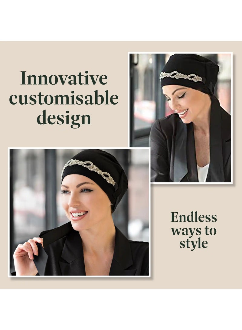 Rung Yanna Black Diamond Plait -  Luxury Bamboo Headwear for Women - Image 2