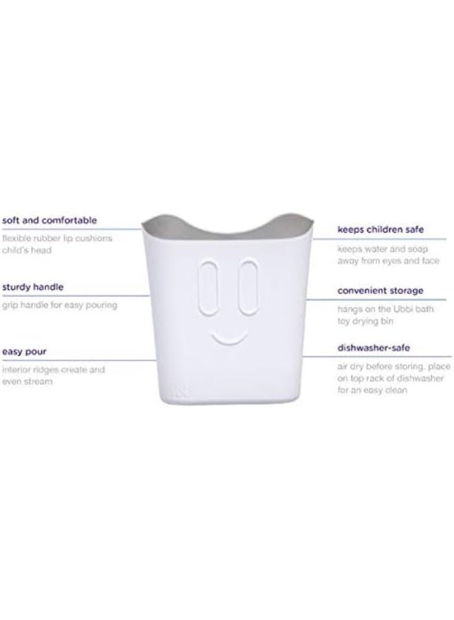 Ubbi Bath Rinse Cup for Babies & Toddlers, Baby Hair Rinse Cup, Newborn Bath Time Essential, Tear-Free Bath Accessory, White - Image 5