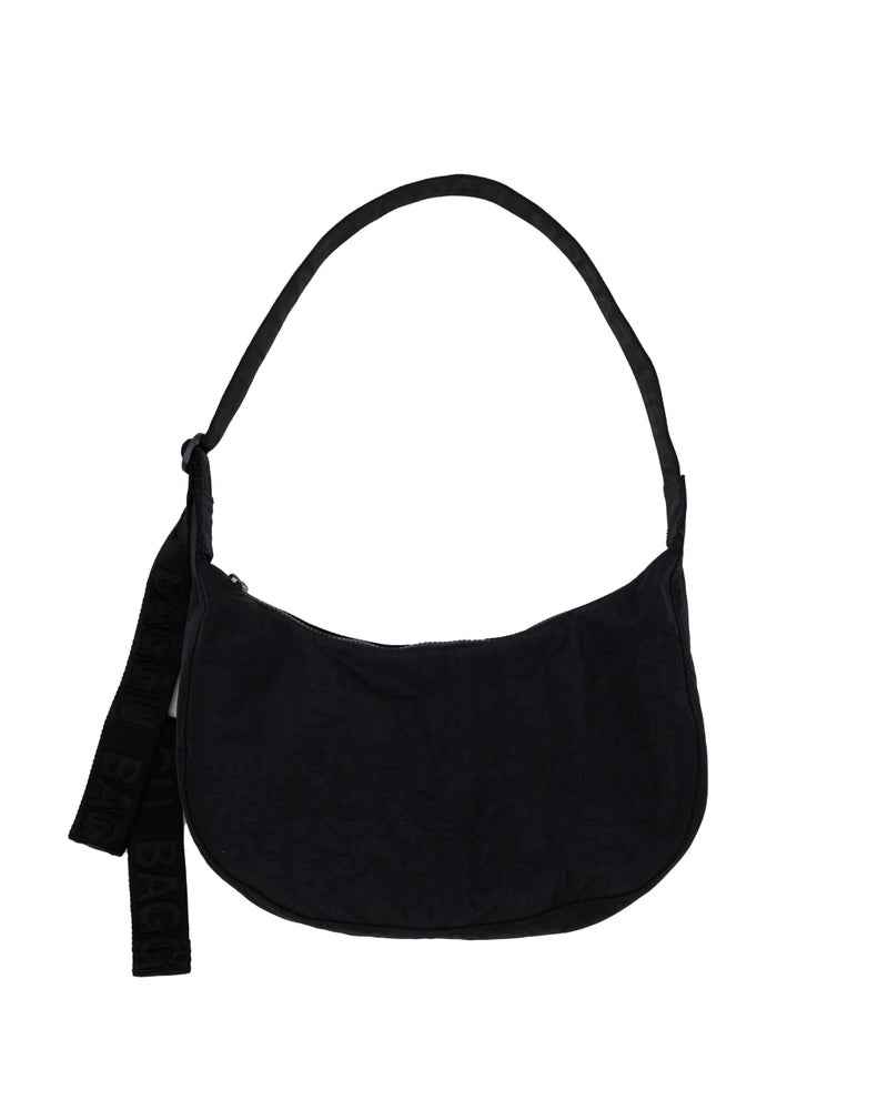 BAGGU Medium Nylon Crescent Bag - Black - Image 1