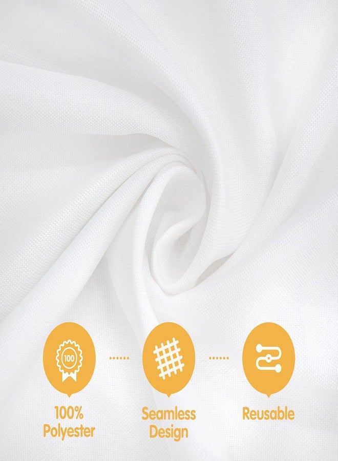 BRILLMAX 6 Pack White Round Tablecloths 70 Inch for 30“-48” Tables - 150 GSM Polyester Fabric, Standard Drop, Water, Stain & Wrinkle Resistant Cloth Cover for Wedding Reception Banquet Dining Party - Image 2